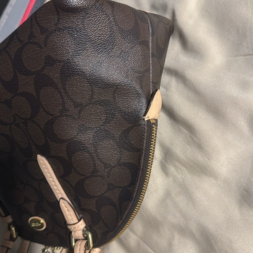 Coach Signature Handbag F26184 Brown Canvas Dome Satchel - Picture 8 of 11